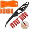 Qichan Raschiettosilicone, Spatola Persilicone 9 in 1 con Raschietto Plastica, Strumenti per Calafataggio Versatile, Calafataggio Persilicone per Giunzioni di Porte e Finestre