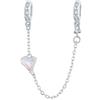 Yashuo Catena di sicurezza con clip per braccialetto Pandora, in argento Sterling, San Valentino, Halloween, Natale, ciondolo d'amore, croce, fiore, catena di sicurezza per donna, Cristallo