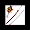 ACACIA MEDIOEVO Katana Non Affilata in Bamboo Demon Slayer Tanjiro Kamado Nera FL2107.55