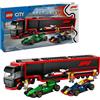 LEGO City Autotrasportatore F1® con monoposto RB20 e AMR24 F1®, Giochi di costruzione - 60445