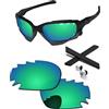 PapaViva Kit di ricambio per lenti e gomma per giacca Oakley Jawbone/Racing ventilata, Verde bluastro - Polarizzato, Taglia unica