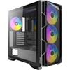 Antec AX-1000 ARGB Midi Tower Nero (Antec AX1000 Mid Tower Gaming Case, 1 x USB Type-C / 2 x USB 3.0, Tempered Glass Side Window Panel, High Airflow Mesh Front, 4 x Pre-Installed ARGB LED Fans, E-ATX