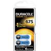 Duracell 75072649, Pila Uditiva Easy Tab 675 Blu, Pack da 6