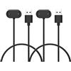 MoKo 2 Pezzi Caricatore Compatibile con Amazfit GTR 4/4 Pro, GTR 3/3 Pro, GTS 4, GTS 3, Cheetah, T-Rex 2, T-Rex Ultra - Caricabatterie Magnetico con Cavo di Ricarica USB da 100 cm, Nero