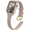 WoPail Cinturino in Pelle per Apple Watch Series 12,11,41mm 42mm 40mm 38mm | per iWatch Series 12/11/10 42mm/9/8/7/6/5/4/3/2/1/SE 3/2/1 Donna Elegante Sottile Cinturino di Ricambio