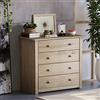 Vida Designs Panama, in Pino Massello, Finitura a Cera, Bedroom Furniture Cassettiera a 4 Cassetti, in Legno, Colore: Naturale, Pine, H 73,5 x L 80 x P 40,5 cm Circa