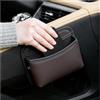 Qirc, tasche laterali per auto in pelle sintetica, organizer universale per cellulare, organizer per portaoggetti per sedile auto, accessori per la porta e la console (marrone)