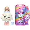 Barbie - Cutie Reveal Serie Pigiamini, bambola Chelsea con costume da agnellino di peluche, t-shirt e accessori, 6 sorprese cambia colore, giocattolo per bambini, 3+ anni, HKR18