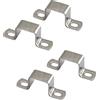 SeeRaphee Morsetto Quadrato in Acciaio Inossidabile 304, U-Shape, 60 x 60 mm, 4 Pezzi, Silver