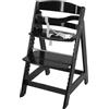 roba Seggiolone Pappa per Bambini Sit Up III - Evolutivo - con Poggiapiedi e Cinghie di Sicurezza Removibili - Altezza Regolabile - Legno Nero