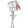 O meta[l]morphose METALMORPHOSE MTM220-02 - Portachiavi ballerino stella e pantofole, argento, oro rosa, taglia unica