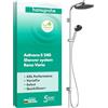 hansgrohe Activera S - Colonna doccia a risparmio idrico (EcoSmart) senza miscelatore, Sistema doccia con deviatore, soffione tondo (240 mm), doccetta, tubo e asta, cromo, 28074000