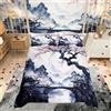 Homewish - Set di biancheria da letto giapponese con motivo ciliegio, set di biancheria da letto vintage orientale cinese per bambini, adolescenti e adulti, stampa di paesaggio con pittura a