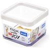 Rotho Loft Scatola Quadrata da 0.5 L con Coperchio e Guarnizione, Plastica (SAN) senza BPA, Trasparente/Bianco, 10.0 x 10.0 x 7.2 cm