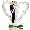 Partydeco Statuina per Decorazione Torta Nuziale - Sposi con Cuore Bianco