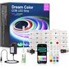 MALIIGAZA Addressable LED Strip Kit COB RGB SPI 5 m 24 V WS2811 IC ogni 10 cm controllabile app Bluetooth + telecomando RF ad alta luminosità CRI90 sottile 8 mm striscia LED per illuminazione interna TV cucina
