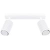 SOLLUX lighting Plafoniera Da Soffitto Lampadario In Alluminio 2 Paralumi 30 x 6,5 x 16,5 cm Karbon Bianco