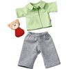 HABA Set di Vestiti Buona Notte: 1 Tuta, 1 Paio di Pantaloni Pigiama, 1 Orsacchiotto