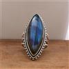 Brillante Pietra Labradorite 925 Argento Sterling Mano Anello Tutti Misura A-6