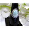 Handmade Brillante Caraibi Larimar Gemma 925 Argento Sterling Handmade Anello All Misura