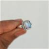 Pietra Lunare Arcobaleno Gemma 925 Argento Sterling Artigianale Anello Ag-38