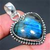 Stupefacente Forma Cuore Pietra Labradorite 925 Argento Sterling Fatto a Mano