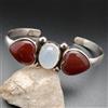 Bellissimo Bracciale Cuff In Argento Sterling 925 Con Gemma Di Carneola RM-25