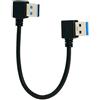 Cablecc USB 3.0 tipo A Maschio a 90 gradi a sinistra angolato a cavo prolunga USB 3.0 tipo A ad angolo retto