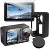 Rojeuinn Cover Protettiva in Silicone per DJI Osmo Action 5 Pro 2024 Custodia+ 6 Pezzi Vetro Temperato, Antipolvere e Antigoccia - Nero
