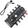 CTRICALVER PWM Hub, CTRICALVER 1 a 10 Porte Hub Ventola 12V 4 Pin PWM Fan Controller con Porta SATA/IDE