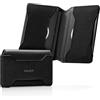 VULKIT Portafoglio Uomo Slim RFID Schermato Porta Carte di Credito Uomo o Donna Piccolo Porta Tessere Pelle, Nero