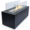 Your Self Srl Camino a bioetanolo da terra per interno esterno CARAVAGGIO Nero L100xP40xH40 cm
