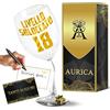 Aurìca Calice Vino Personalizzato LIVELLO SBLOCCATO 18 - Regala Un Bicchiere Piegato Spiritoso Perfetto Per Il Primo Vero Brindisi Da Maggiorenne! Un Pensiero Simpatico Con Confezione Regalo Inclusa
