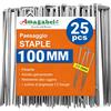 Amagabeli Garden Home 25 Picchetti Pacciamatura a U in Acciaio Lunghi 100Mm Diam