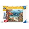 Ravensburger Puzzle per bambini Ravensburger 13411 - Animali marini sulle barriere coralline - Perché? Perché? Poster informativo «Why Puzzle», formato XXL +, da 150 pezzi, per bambini dai 7 anni in su