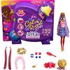 Barbie- Color Reveal Bambola Afroamericana, con Glitter Blu e Cucciolo con 25 Sorprese e Tantissimi Accessori per Acconciature Capelli a Tema Festa, Giocattolo per Bambini 3+Anni, HBG40