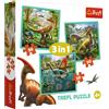 Trefl, Puzzle Lo straordinario mondo dei dinosauri, da 20 a 50 pezzi, 3 set, per bambini dai 4 anni in su, 20 x 19,5 cm