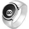 FREELANCE JW Anello da uomo Eight Ball (9) - ARGENTO/ACCIAIO
