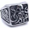 FREELANCE JW Anello da uomo Octopus Skull (10) - ARGENTO/ACCIAIO
