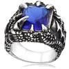 FREELANCE JW Anello in acciaio inossidabile Dragon's Claw (10) - BLU ZAFFIRO