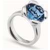 Uno de 50 Anello placcato argento Sterling con cristallo blu -