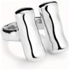 Uno de 50 Anello placcato argento sterling con due tubi verticali -
