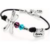 Uno de 50 Bracciale con libellula placcato argento sterling e cristalli -
