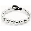 Uno de 50 Bracciale con perline rotonde piccole placcate argento Sterling -