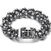 FREELANCE JW Bracciale da uomo in acciaio con teschio King of Darkness - ARGENTO/ACCIAIO