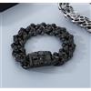 FREELANCE JW Bracciale da uomo in acciaio con teschio nero King of Darkness - NERO