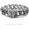FREELANCE JW Bracciale da uomo in acciaio con testa di lupo WOLF HEAVY - ARGENTO/ACCIAIO