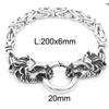 FREELANCE JW Bracciale da uomo in acciaio Double Head Lion - ARGENTO/ACCIAIO