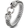FREELANCE JW Bracciale da uomo in acciaio inossidabile con teschio - ARGENTO/ACCIAIO