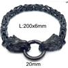 FREELANCE JW Bracciale da uomo in acciaio nero Double Head Lion - NERO